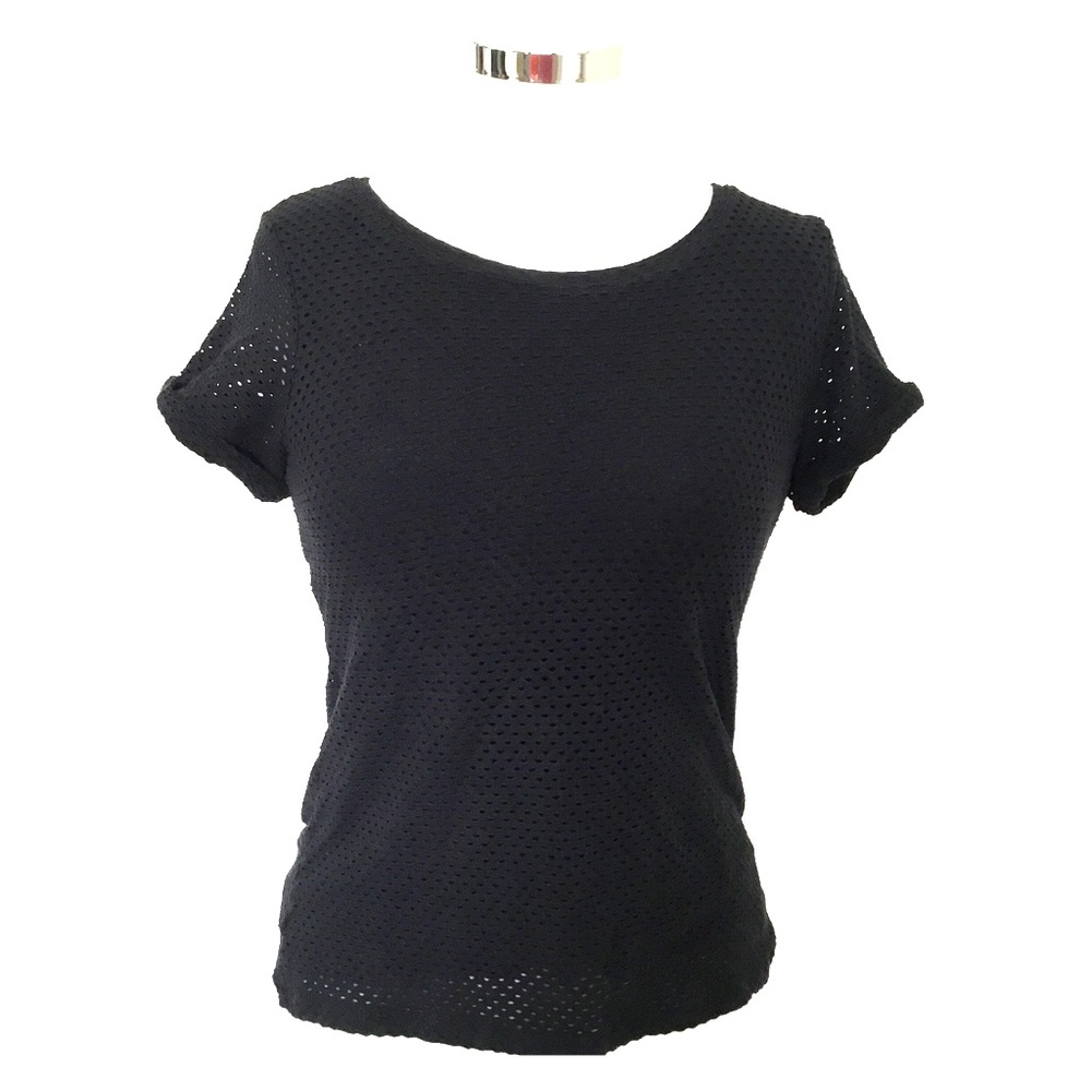 Banana Republic Layered, Mesh Short-Sleeve Top